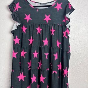 HEIMISH USA Women’s Pink Star Top Size 3X